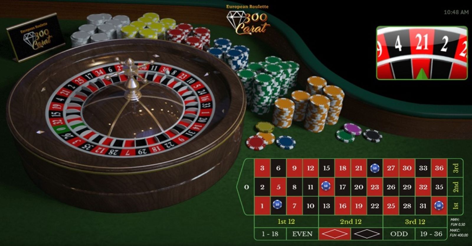 European roulette simulator