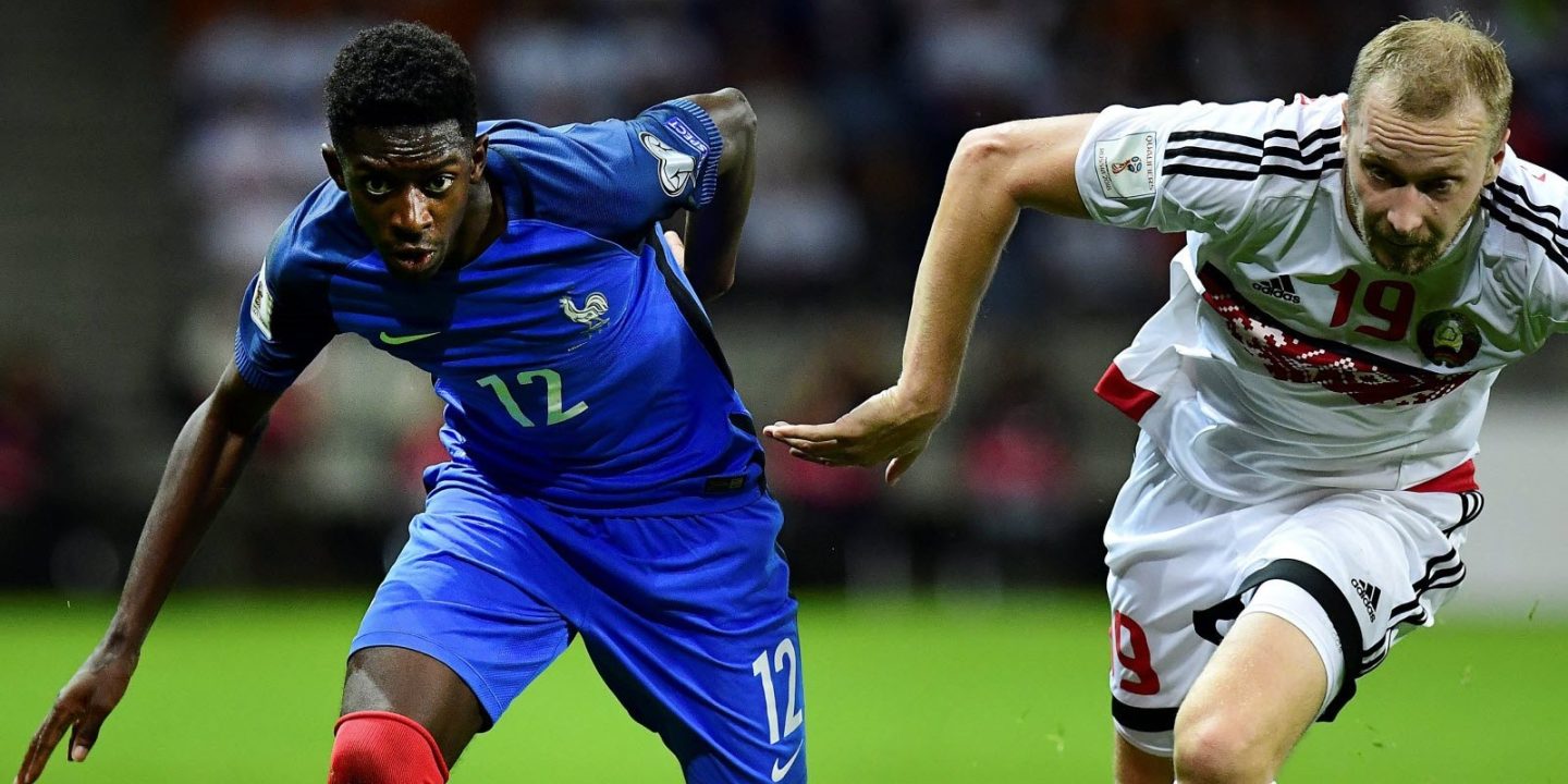 Первый официальный матч за сборную Дембеле сыграл в Борисове